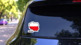 8 Bit Pixel Art Poland Flag Map Sticker on a Rear Car Window (New) example
