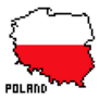 8 Bit Pixel Art Poland Flag Map Sticker