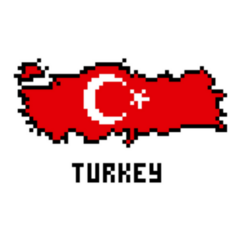 8 Bit Pixel Art Turkey Map Sticker