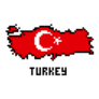 8 Bit Pixel Art Turkey Map Sticker