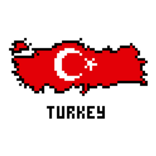 8 Bit Pixel Art Turkey Map Sticker