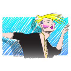 80s Fashion Electro Punk Girl Sticker