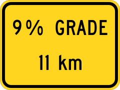 9% Grade 11 Km Sticker