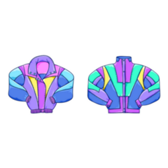 90s Fashion Illustration Retro Neon Jacket Sticker