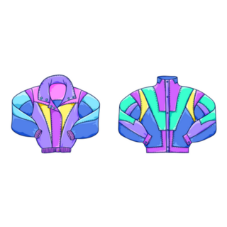 90s Fashion Illustration Retro Neon Jacket Sticker