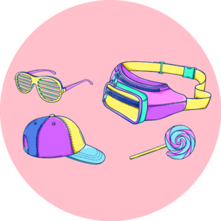 90s Fashion Pieces Illustration Sticker 