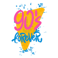 90s Forever Hand Drawn Lettering Quote Sticker