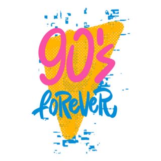 90s Forever Hand Drawn Lettering Quote Sticker