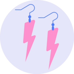 90s Lightning Bolt Earrings Sticker