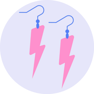 90s Lightning Bolt Earrings Sticker