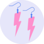 90s Lightning Bolt Earrings Sticker