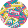 90s Music Theme Cassettes Pattern Sticker