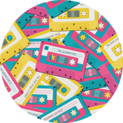 90s Music Theme Cassettes Pattern Sticker