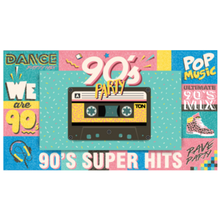 90s Party Music Mix Sticker