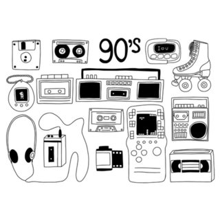90s Retro Doodle Objects Illustration Sticker