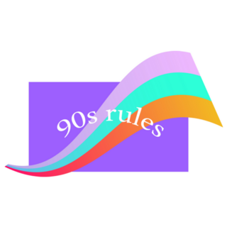 90s Rules Rainbow Lettering Sticker
