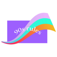 90s Rules Rainbow Lettering Sticker
