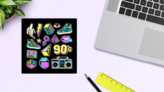 90s Sticker Sheet on a Desk (New) example