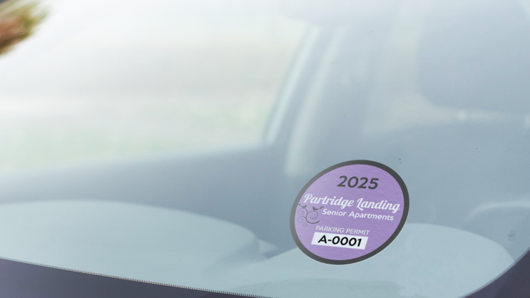 Apartment Circle Logo Parking Permit Sticker B