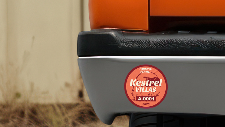 Apartment Circle Logo Parking Permit Sticker C