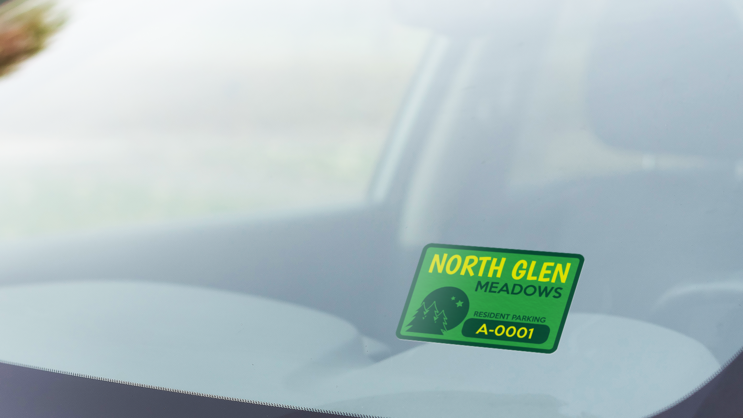 Apartment Rectangle Parking Permit Sticker A