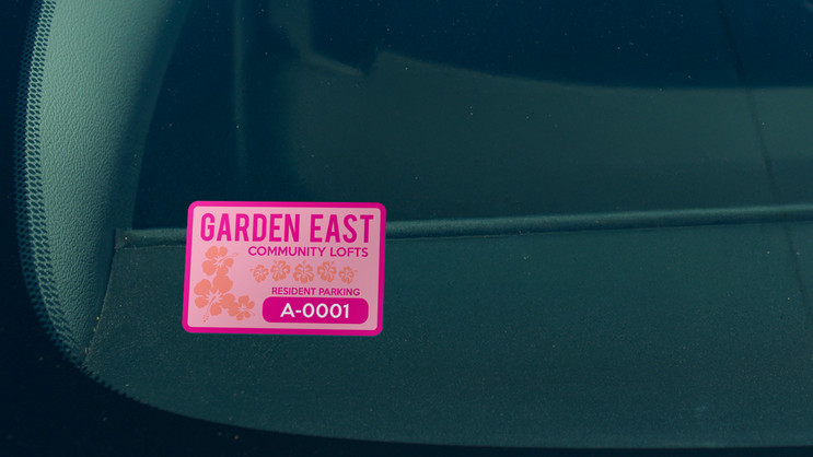 Apartment Rectangle Parking Permit Sticker B