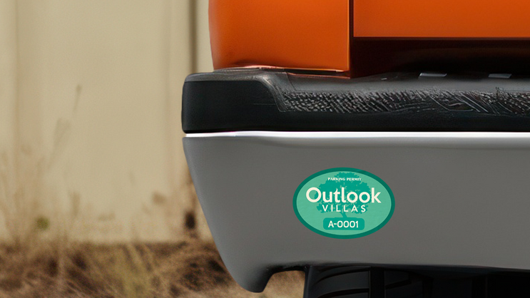 Apartment Resident Oval Parking Permit Sticker A