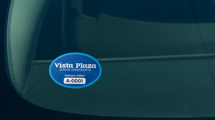 Apartment Resident Oval Parking Permit Sticker C