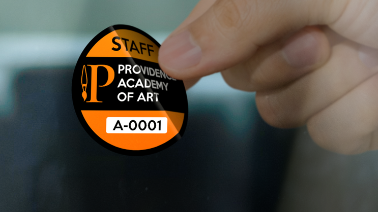 Art School Parking Permit Circle Sticker B