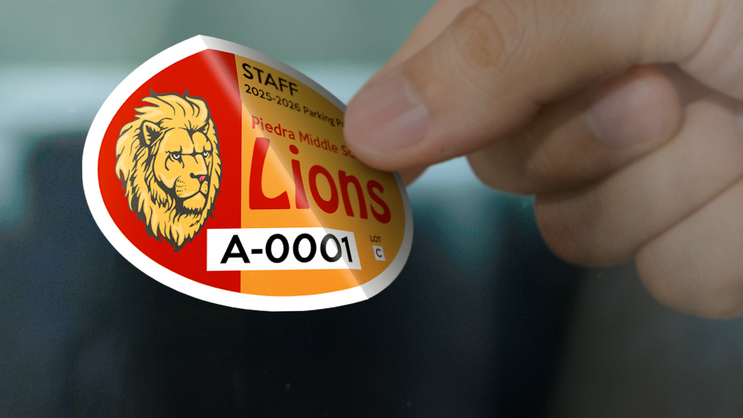 Big Mascot School Oval Parking Permit Sticker C