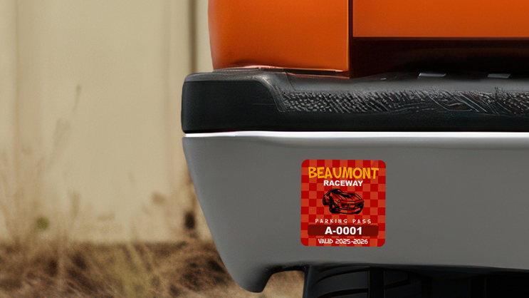 Checker Board Square Parking Permit Sticker A