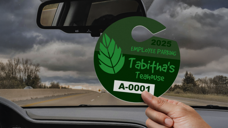 Circle Employee Hang Tag Parking Permit B