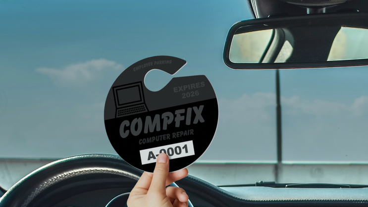 Circle Employee Hang Tag Parking Permit C