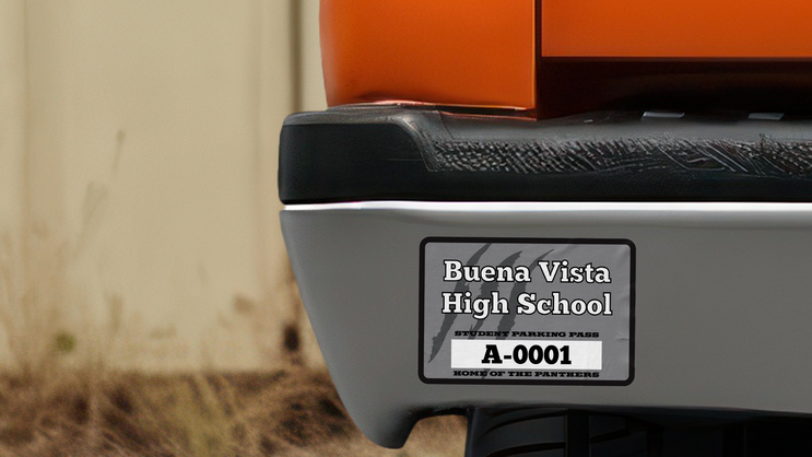 Claw Mark Rectangle School Sports Parking Permit Sticker C