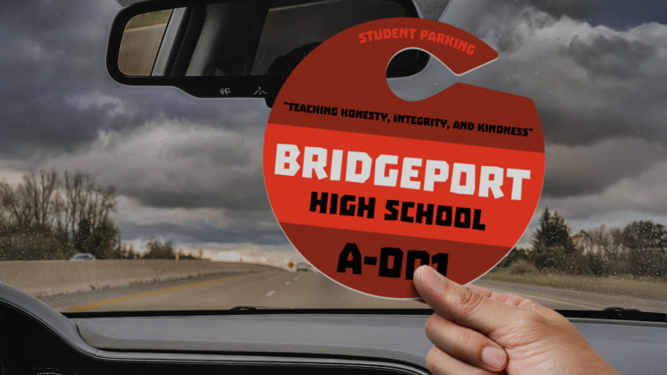 Custom Circle Hang Tag Parking Permit A