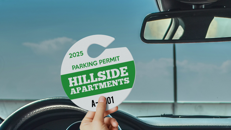 Custom Circle Hang Tag Parking Permit B