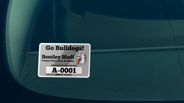 Diagonal Stripe Rectangle Parking Permit Sticker A