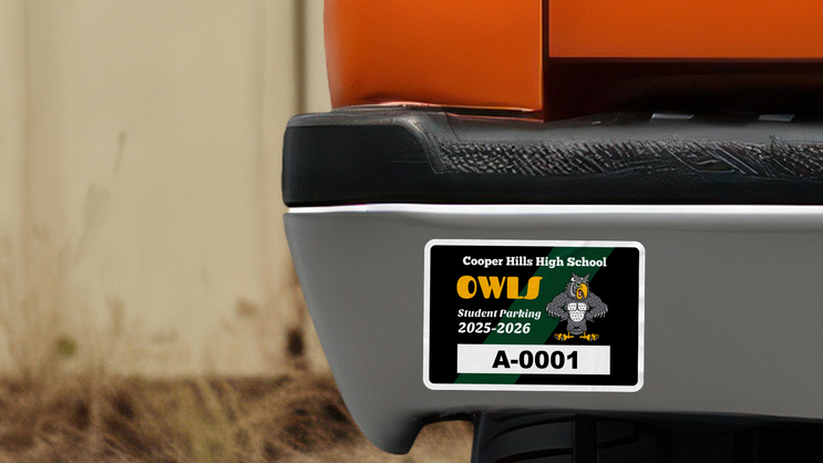 Diagonal Stripe Rectangle Parking Permit Sticker C