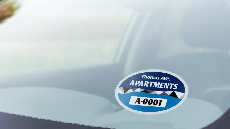 Divided Oval Apartment Parking Permit Sticker A