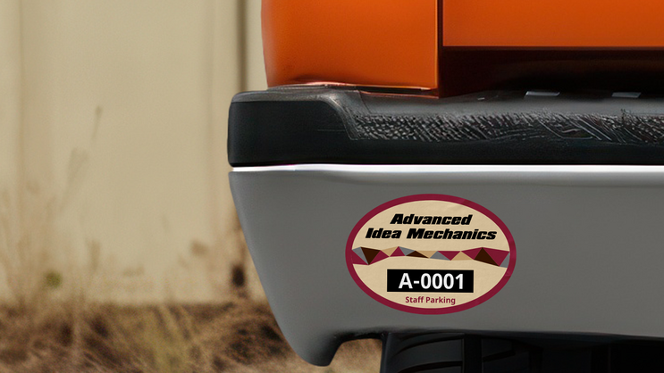 Divided Oval Employee Parking Permit Sticker A