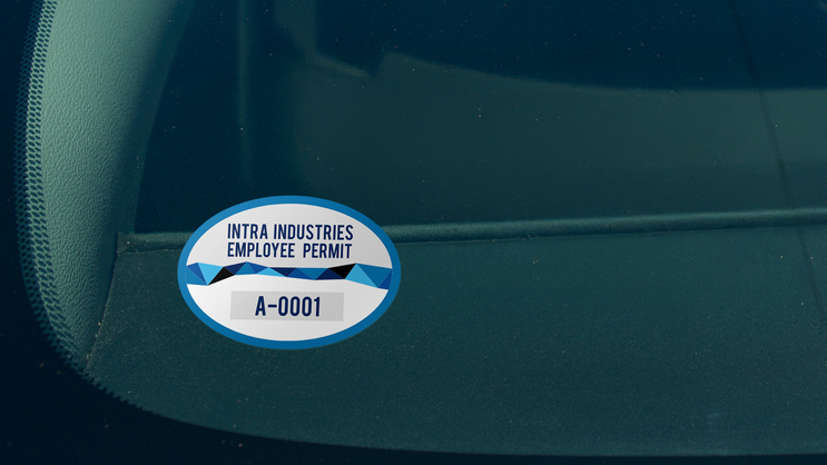 Divided Oval Employee Parking Permit Sticker C