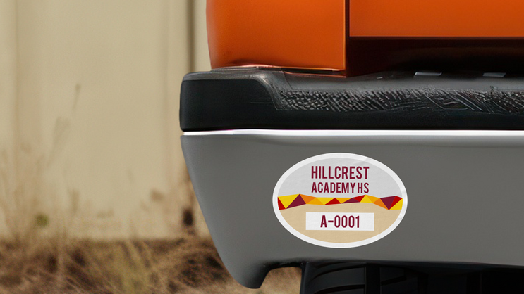 Divided Oval Parking Permit Sticker A