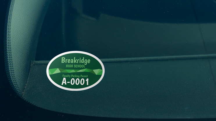 Divided Oval Parking Permit Sticker C