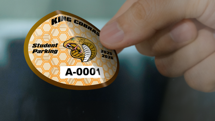 Double Hexagon Oval School Parking Permit Sticker A