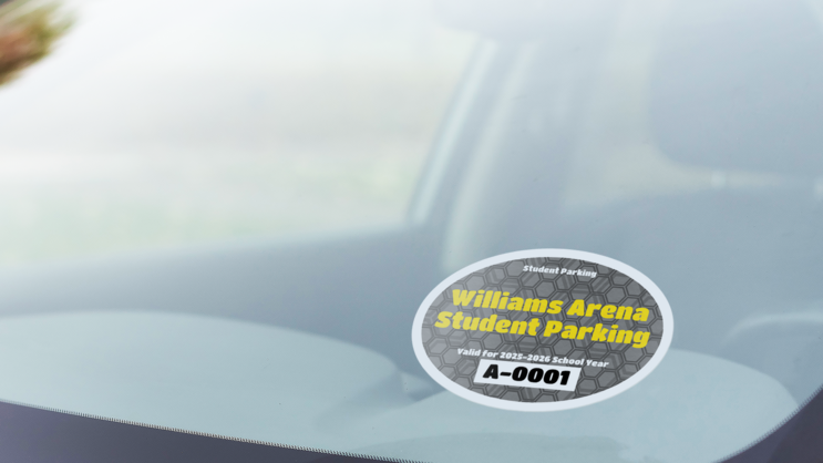 Double Hexagon Oval School Parking Permit Sticker C