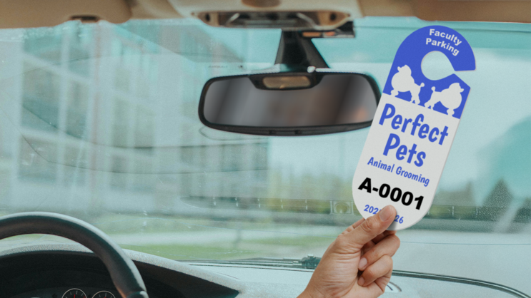 Employee Oval Hang Tag Parking Permit B