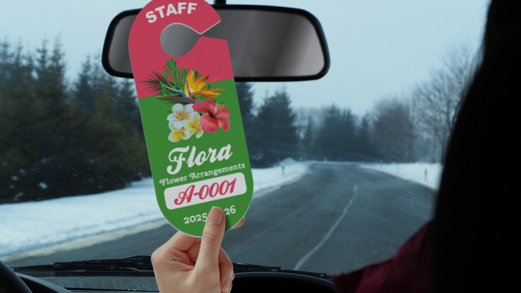 Employee Oval Hang Tag Parking Permit C