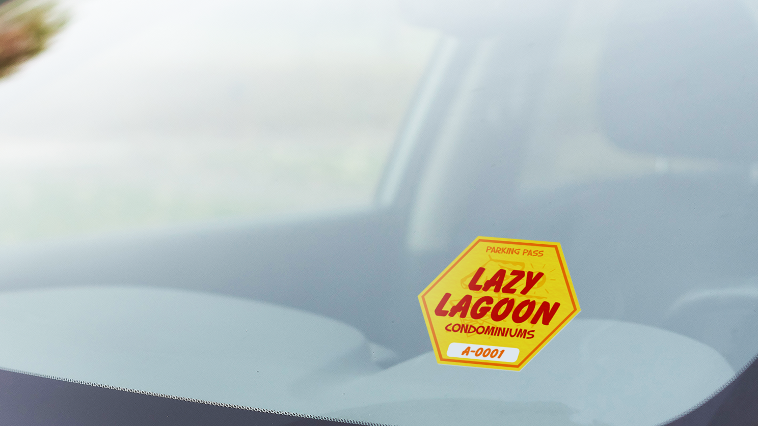 Hexagon Apartment Parking Permit Stickers