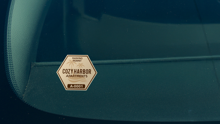 Hexagon Apartment Parking Permit Sticker B