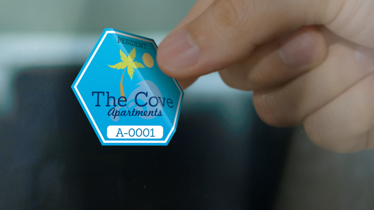 Hexagon Apartment Parking Permit Sticker C